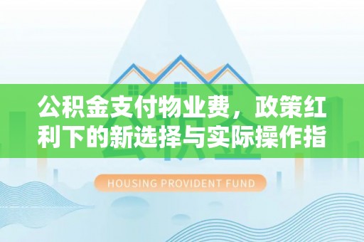 南投市公积金支付物业费，政策红利下的新选择与实际操作指南